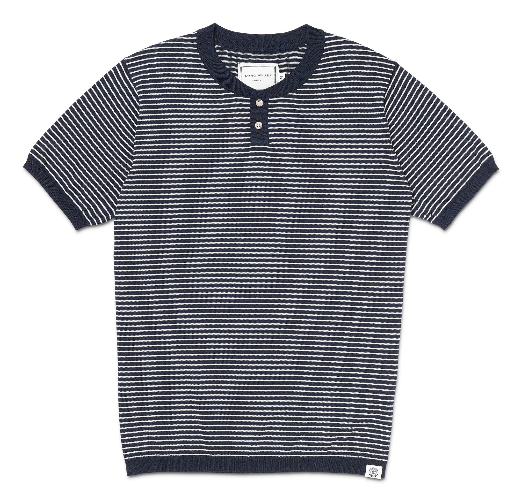 SeaWell® Striped Knit Henley Tee – Long Wharf Supply Co.