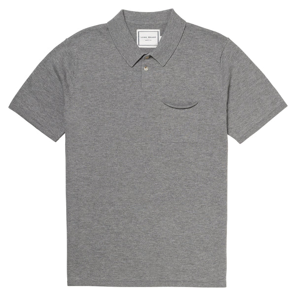 p　HARD TWIST MERINO KNIT BIG POLO Meadow Knit Polo in Mist – GOODPARK NYC